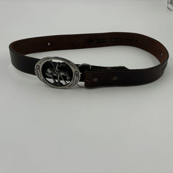 End of the Trail Belt Buckle with Leegin Buffalo NIckel Belt Size 32 Historic - Picture 6 of 8